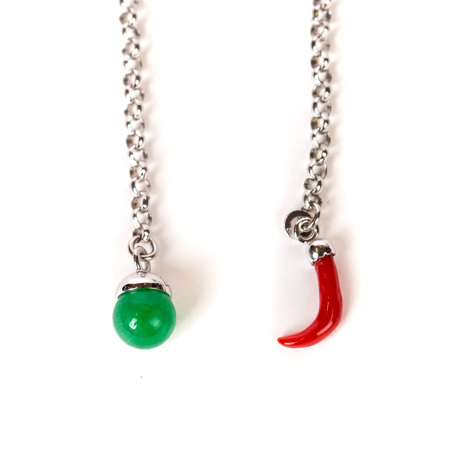 Lapel Chain "Jade" made of Sterling Silver - handmade